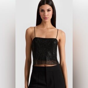 Alice + Olivia Grazi chainmail top black XL